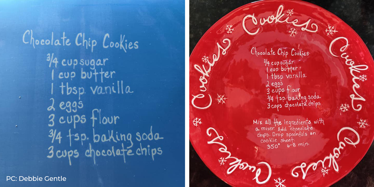 cookies platter with handwritten recipe using ikonart stencil