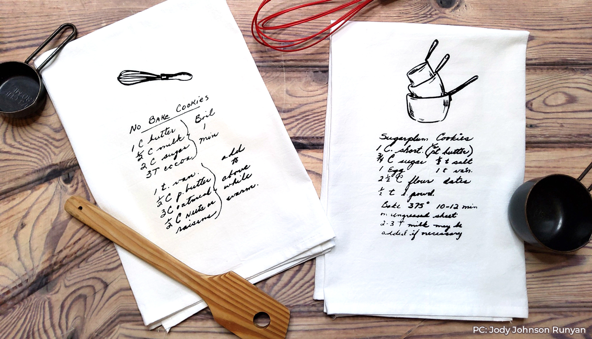 Doodles by Rebekah - Custom Printed Tea Towel (Recipe Handwritten Note  Artwork)