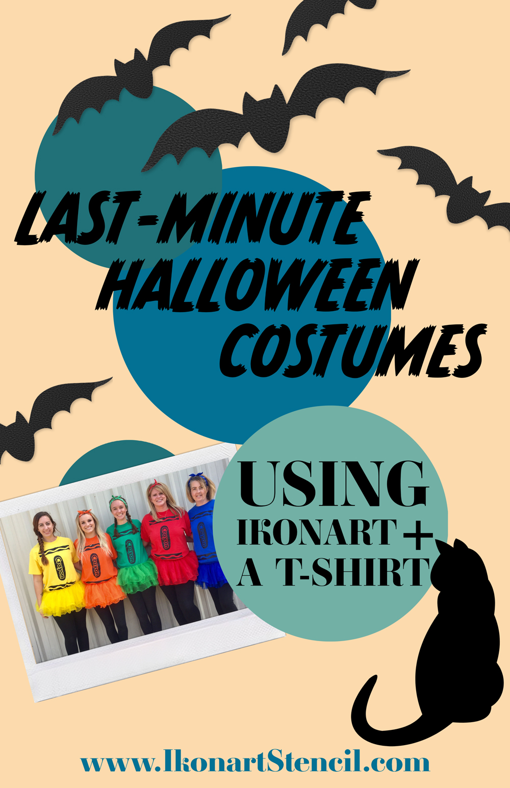 Easy Last Minute Group Halloween Costumes with Ikonart - Ikonart Stencil