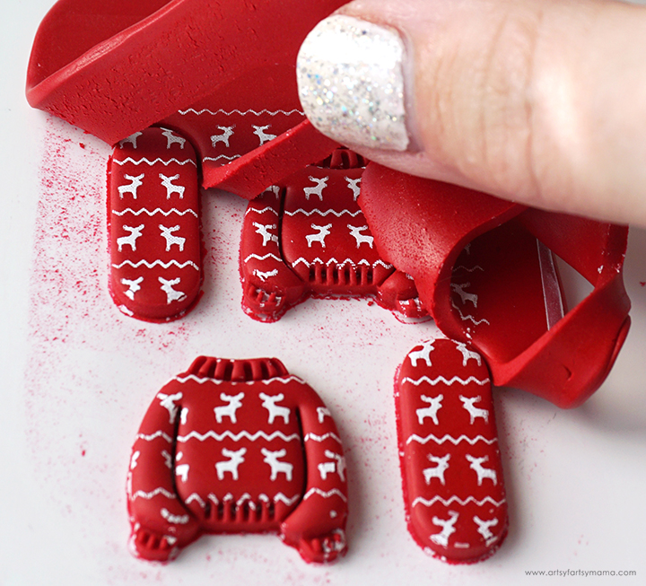 Polymer Clay Christmas Sweater Earrings