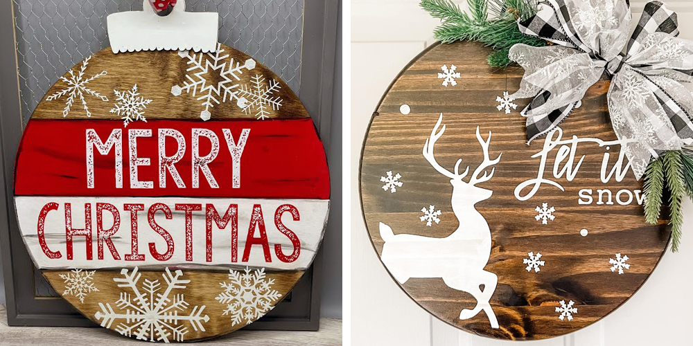 DIY Christmas Ornament Door Hanger with Ikonart