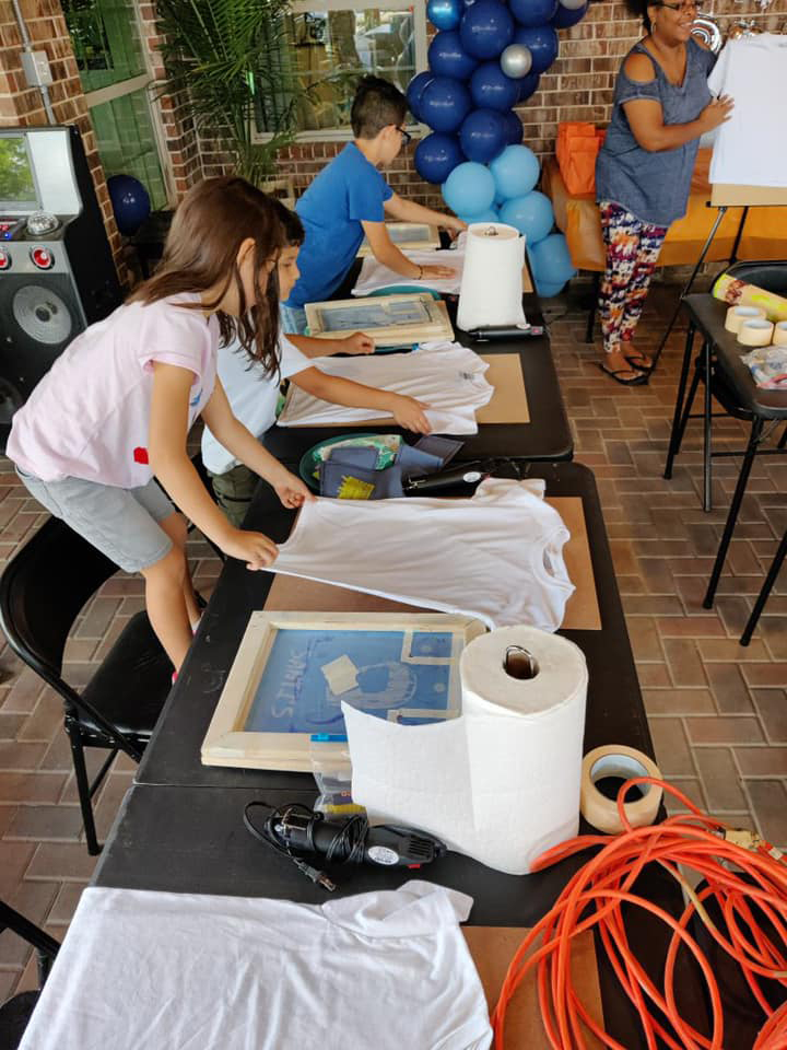screen printed shirts craft party with ikonart