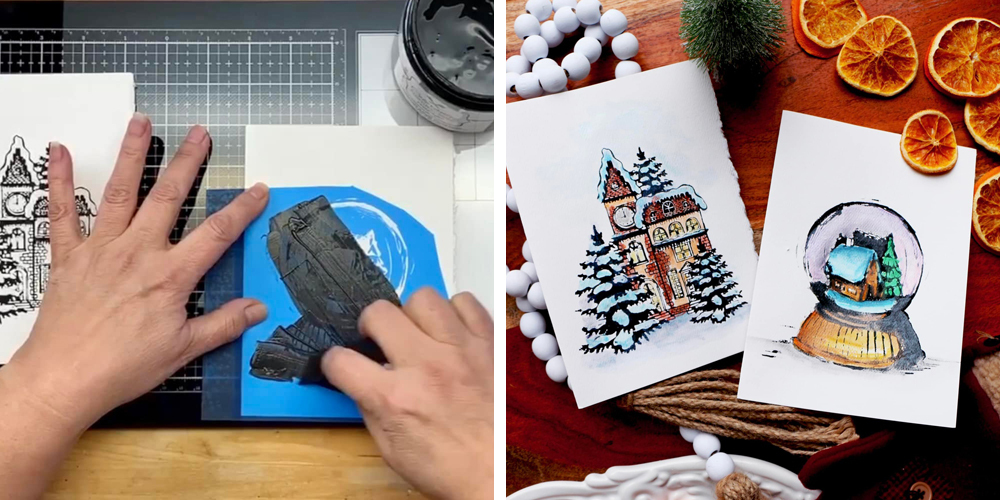 card making party with ikonart stencils