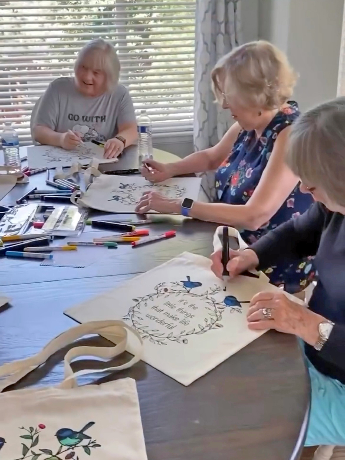 color me tote bags craft party with ikonart