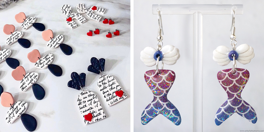 diy polymer clay earrings craft party with ikonart