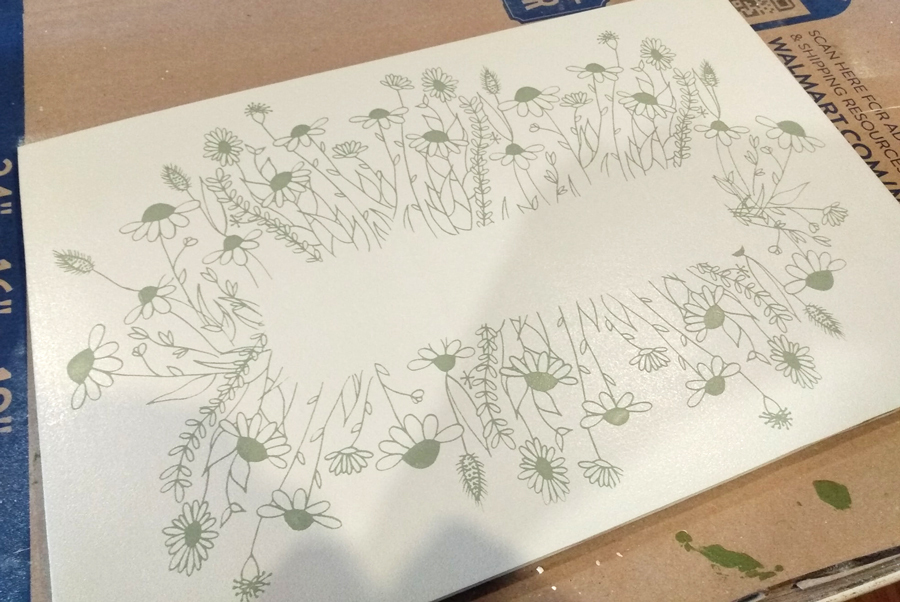 stencil guide for hand painted wood sign with ikonart