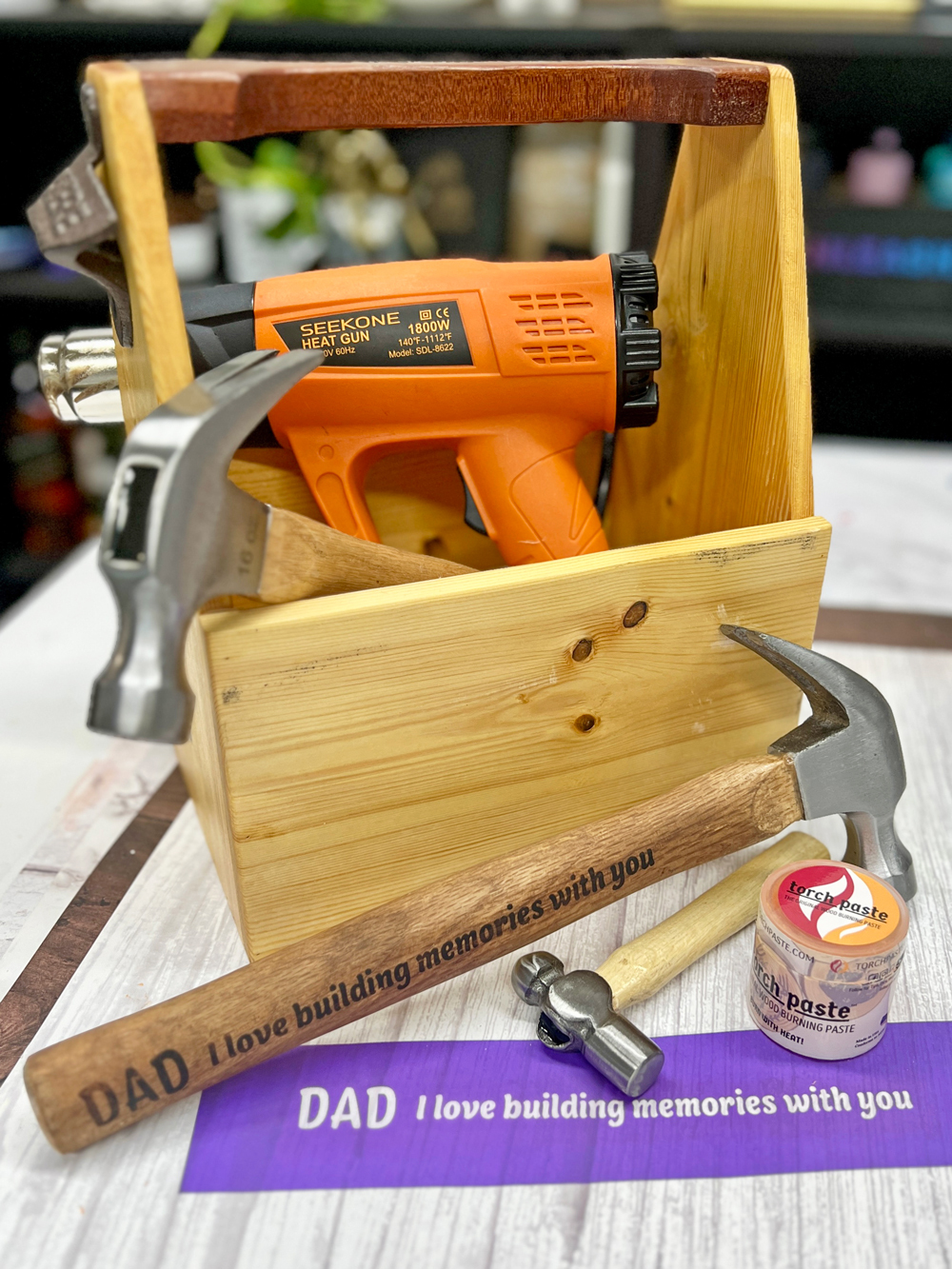 diy woodburned hammer fathers day gift ikonart