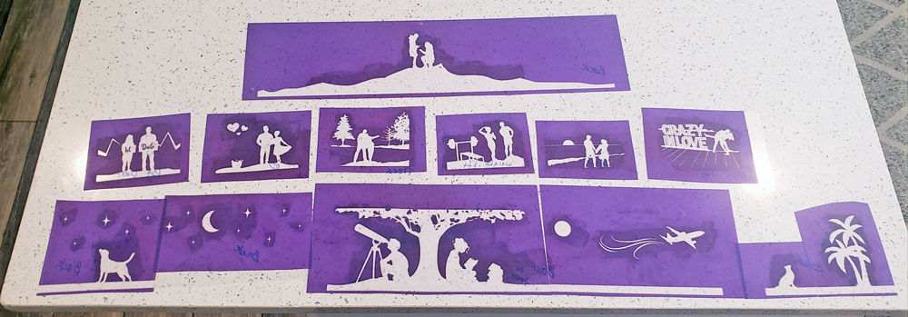 custom stenciled wedding cake with ikonart stencils