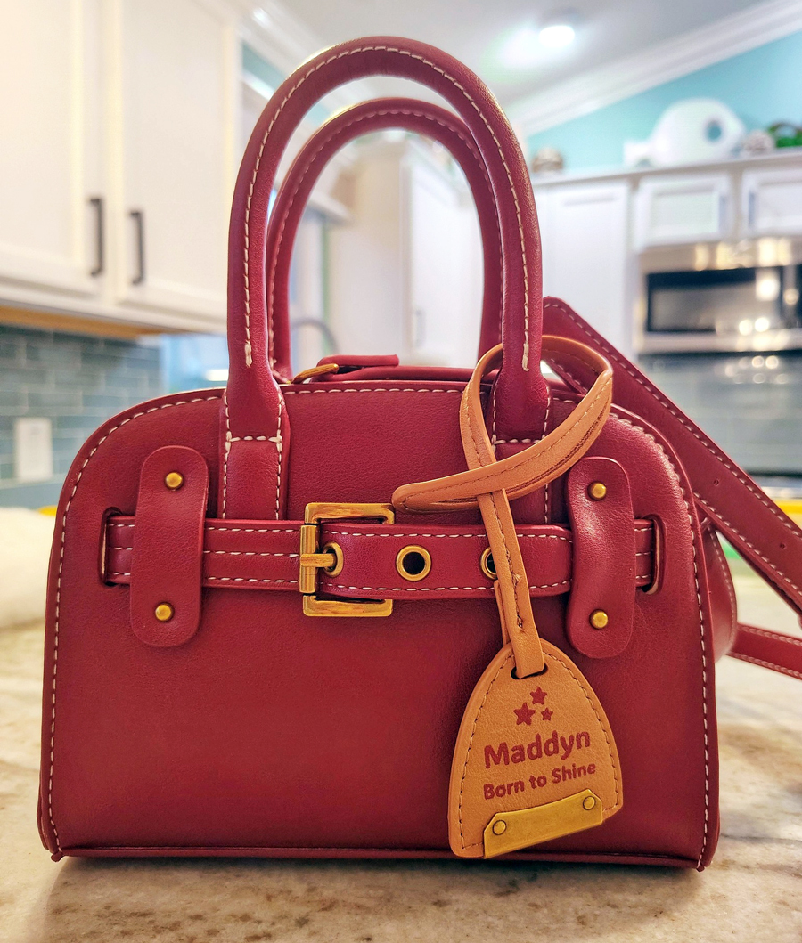 add monogram to handbag with ikonart stencil